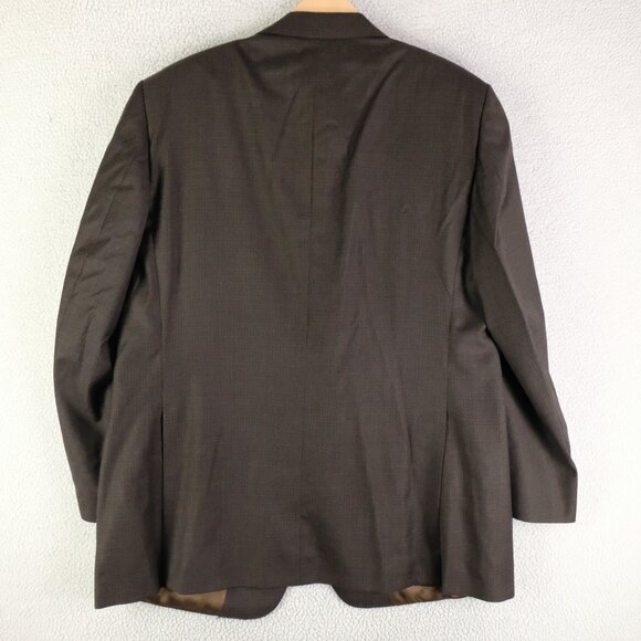 Jp Tilford Samuelsohn Blazer Mens 46L Brown Check Two Button Double Vented Wool - Picture 5 of 14